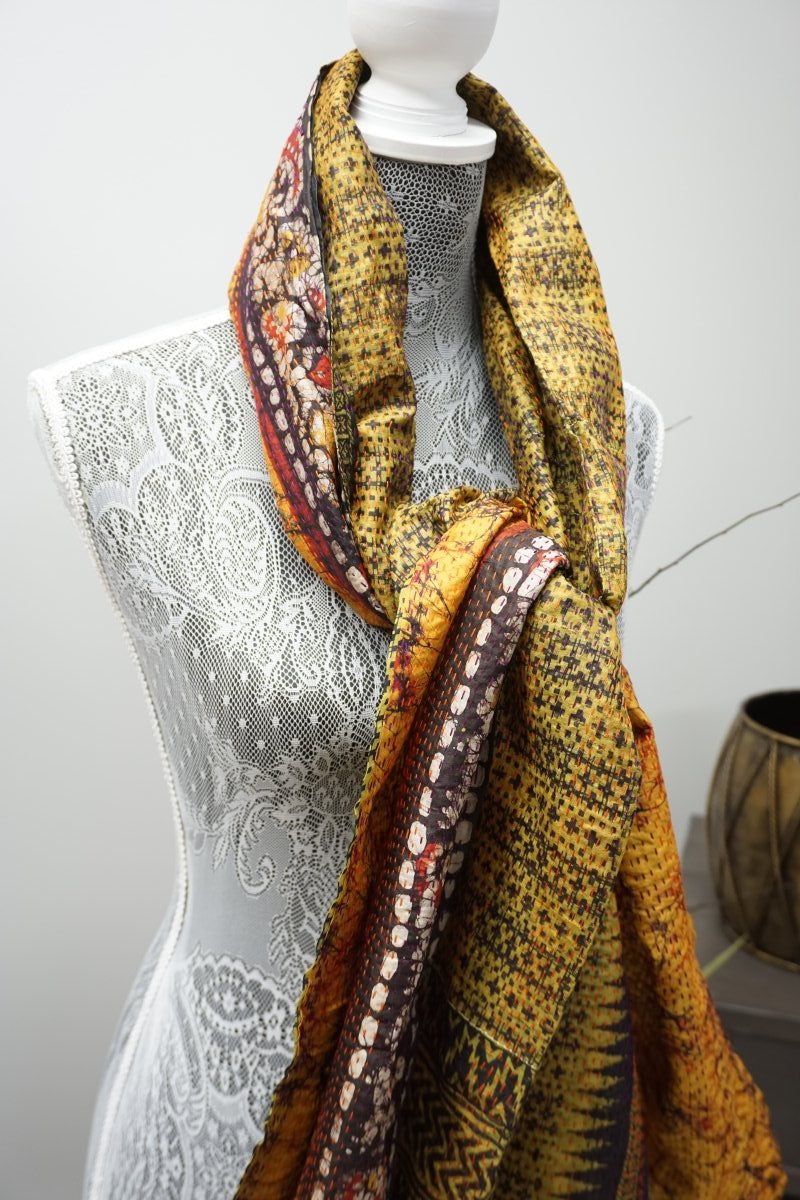 Vintage Kantha Silk Scarves