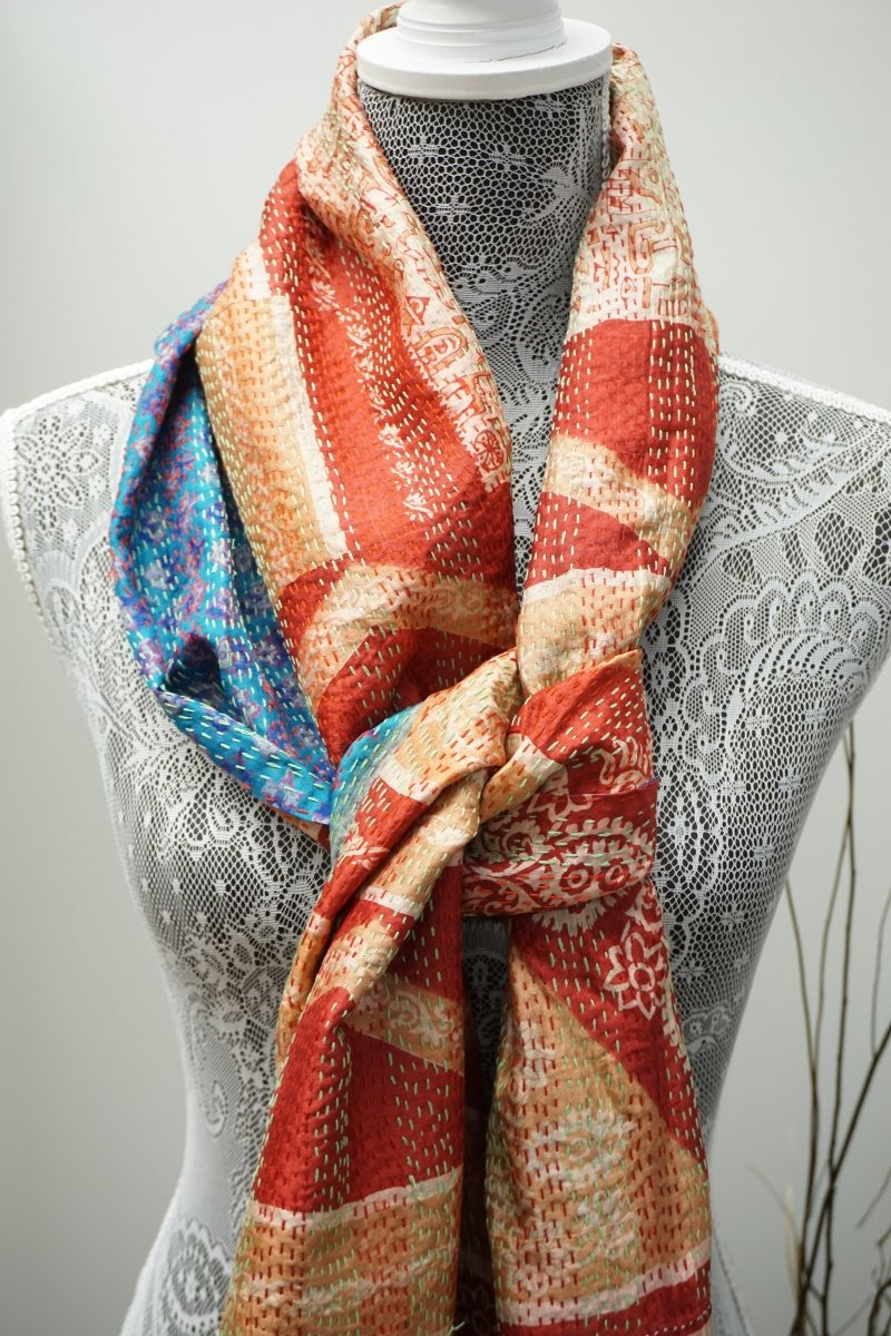 Vintage Kantha Silk Scarves