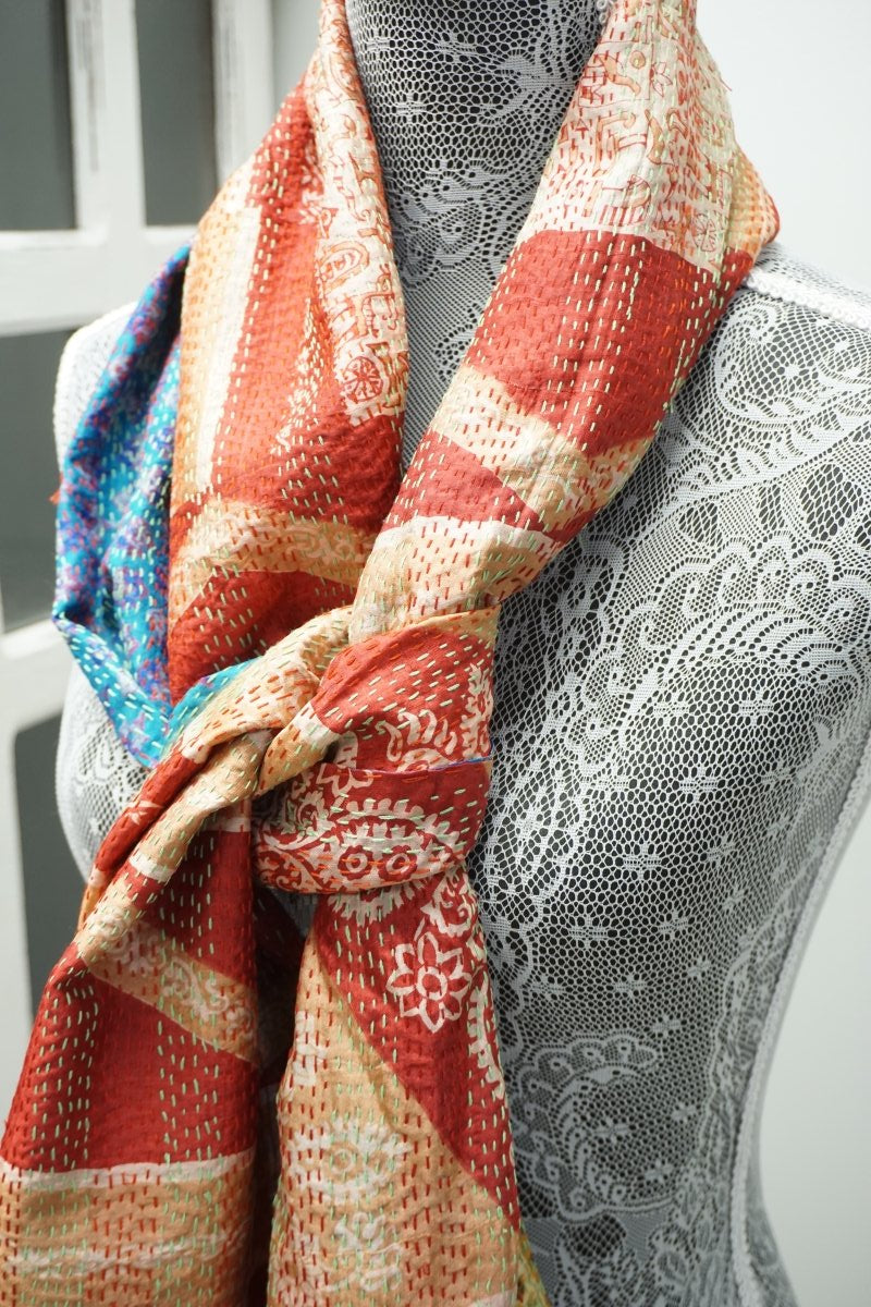 Vintage Kantha Silk Scarves