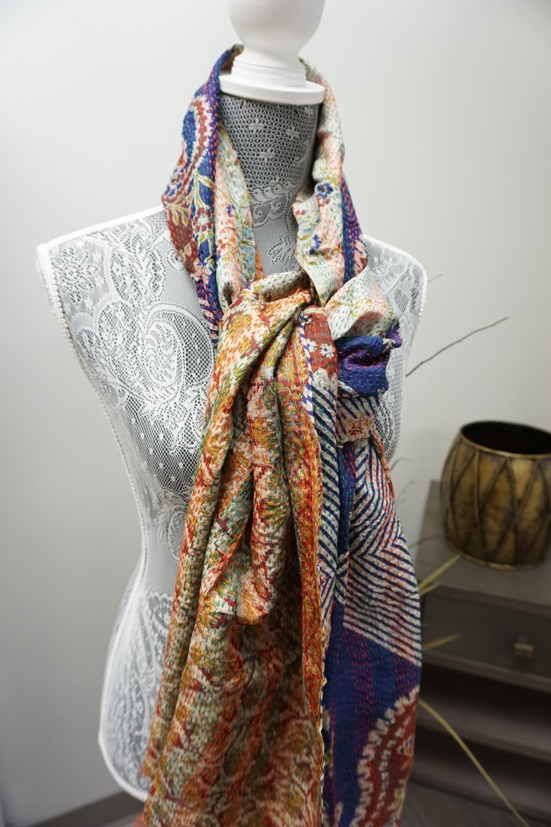 Vintage Kantha Silk Scarves