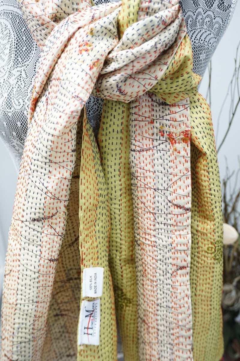 Vintage Kantha Silk Scarves