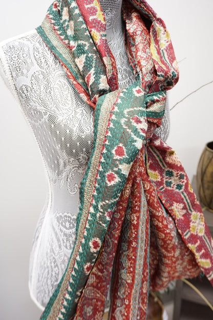 Vintage Kantha Silk Scarves