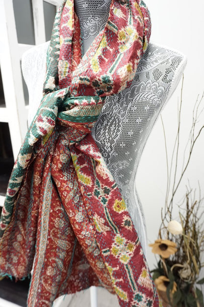 Vintage Kantha Silk Scarves
