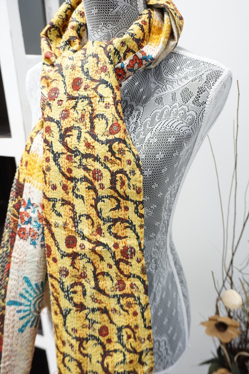 Vintage Kantha Silk Scarves