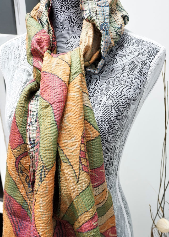 Vintage Kantha Silk Scarves