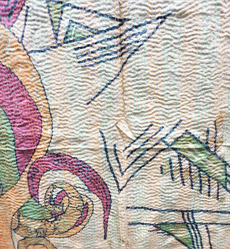 Vintage Kantha Silk Scarves