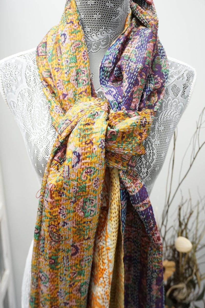 Vintage Kantha Silk Scarves