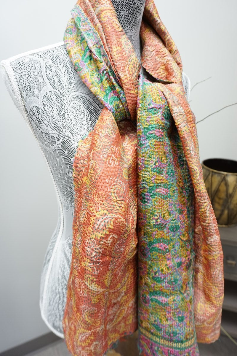 Vintage Kantha Silk Scarves