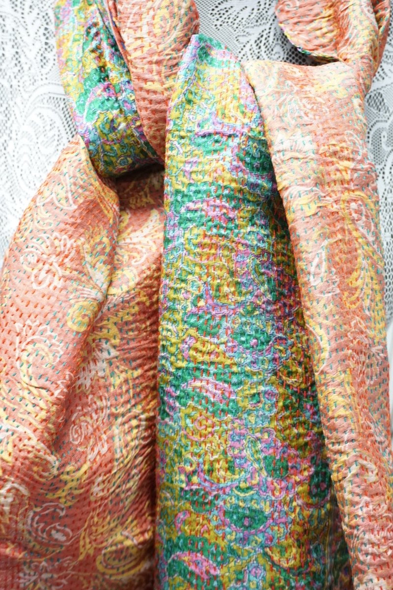 Vintage Kantha Silk Scarves