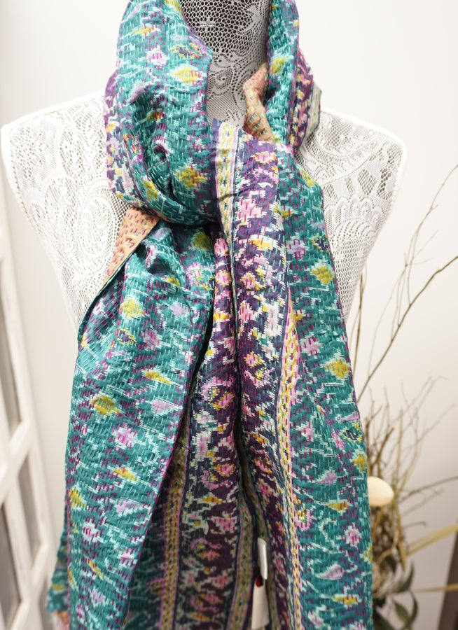 Vintage Kantha Silk Scarves