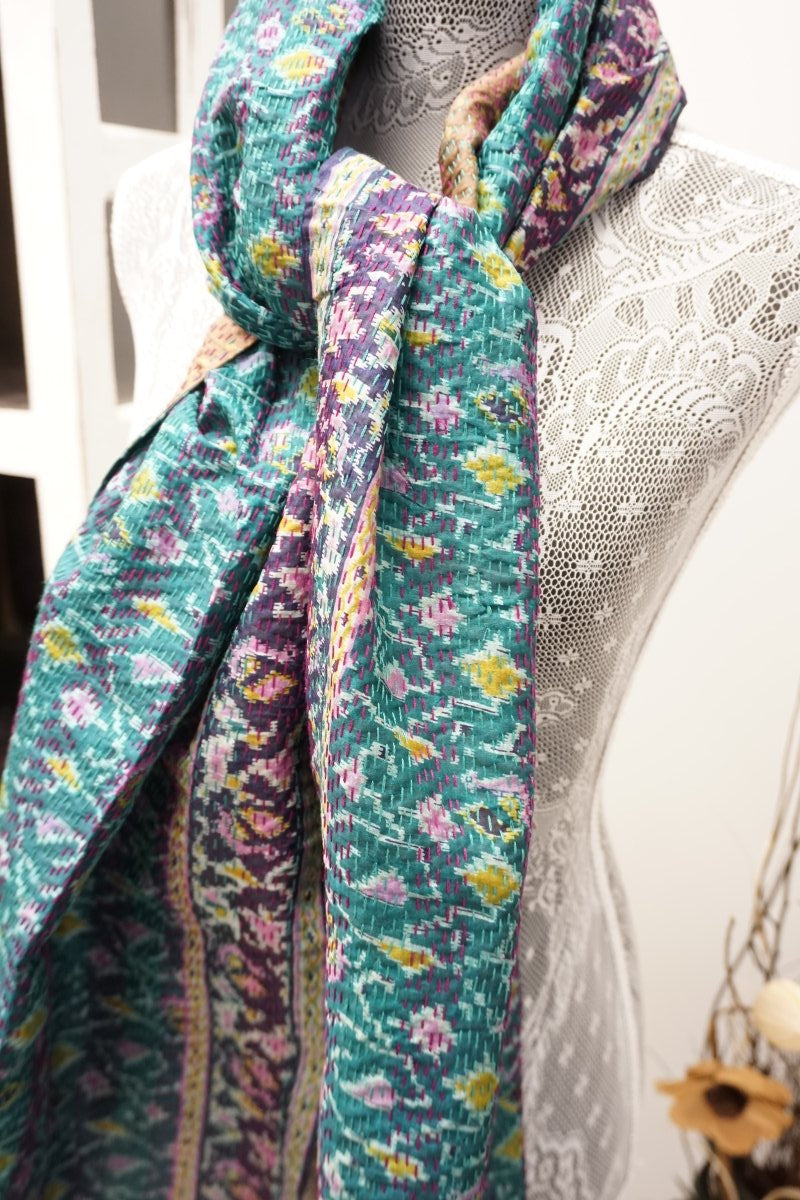 Vintage Kantha Silk Scarves