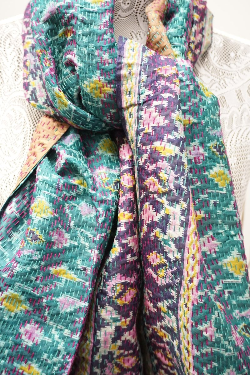 Vintage Kantha Silk Scarves