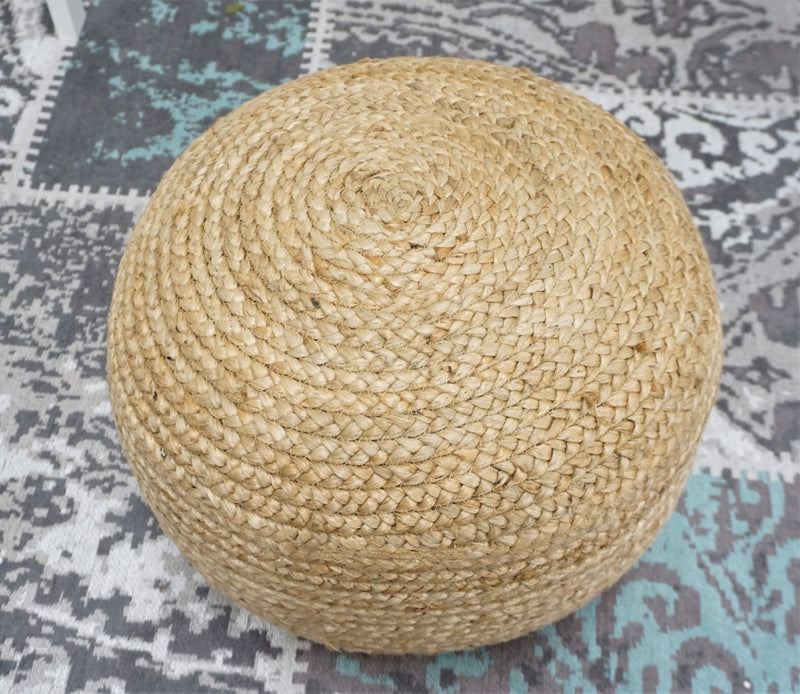 Jute Round Pouf