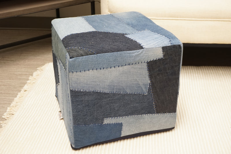 Faded Jeans Pouf