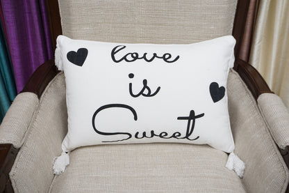 'Love Is Sweet' Quote Pillow