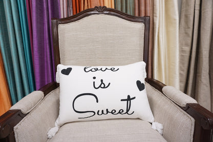 'Love Is Sweet' Quote Pillow