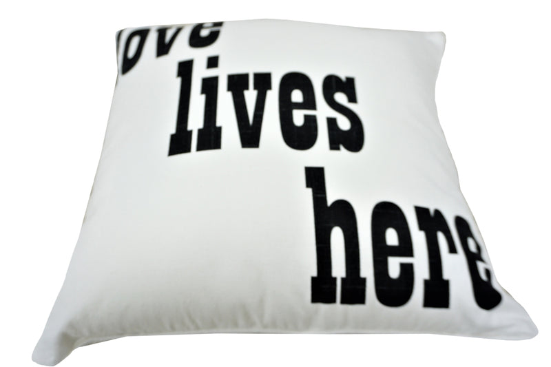 'Love Lives Here' Quote Pillow