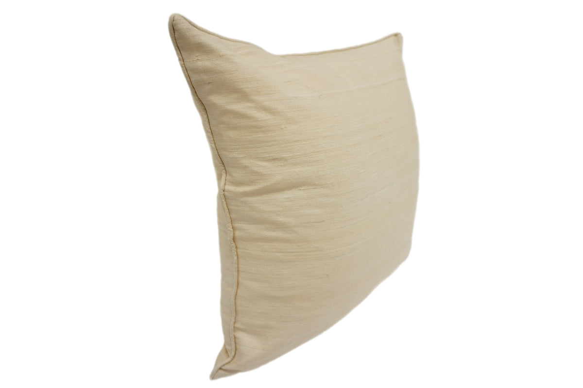 Raw Silk Throw Pillow 18" Beige