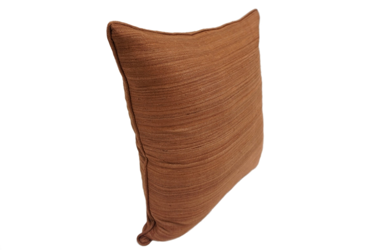 Raw Silk Throw Pillow 18" Light Brown