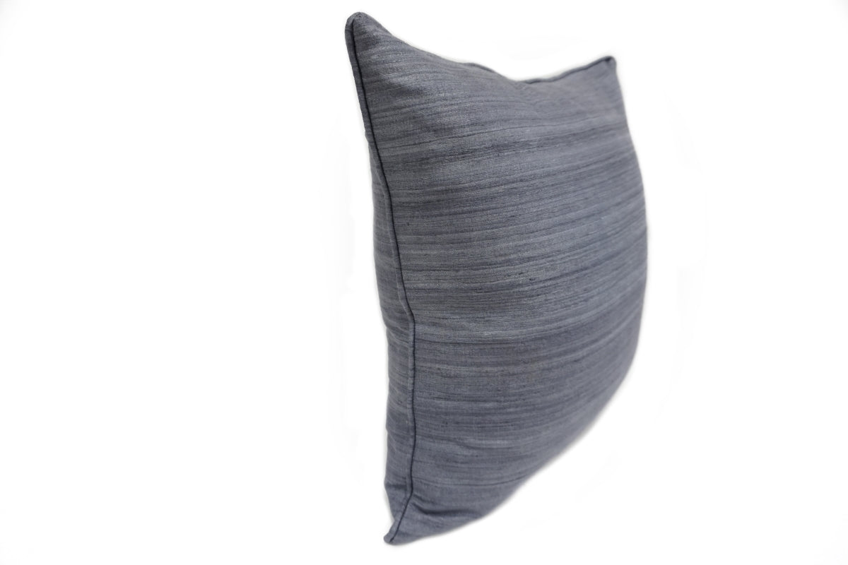 Raw Silk Throw Pillow 18" Gray