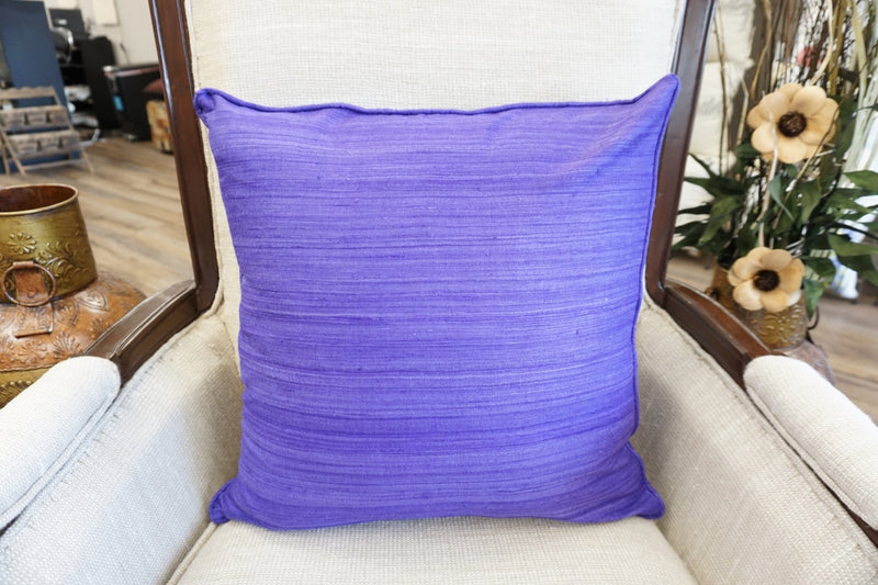 Raw Silk Throw Pillow 18" Purple