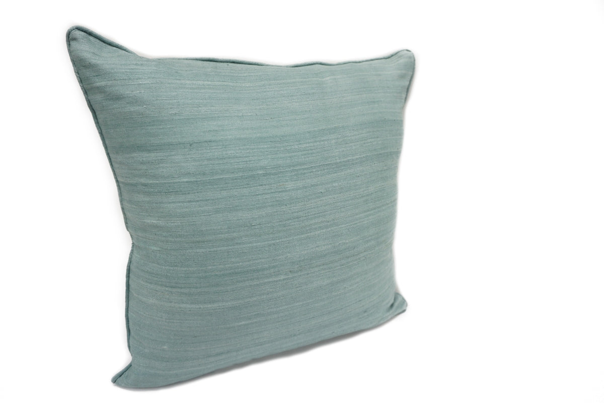 Raw Silk Throw Pillow 18" Light Green