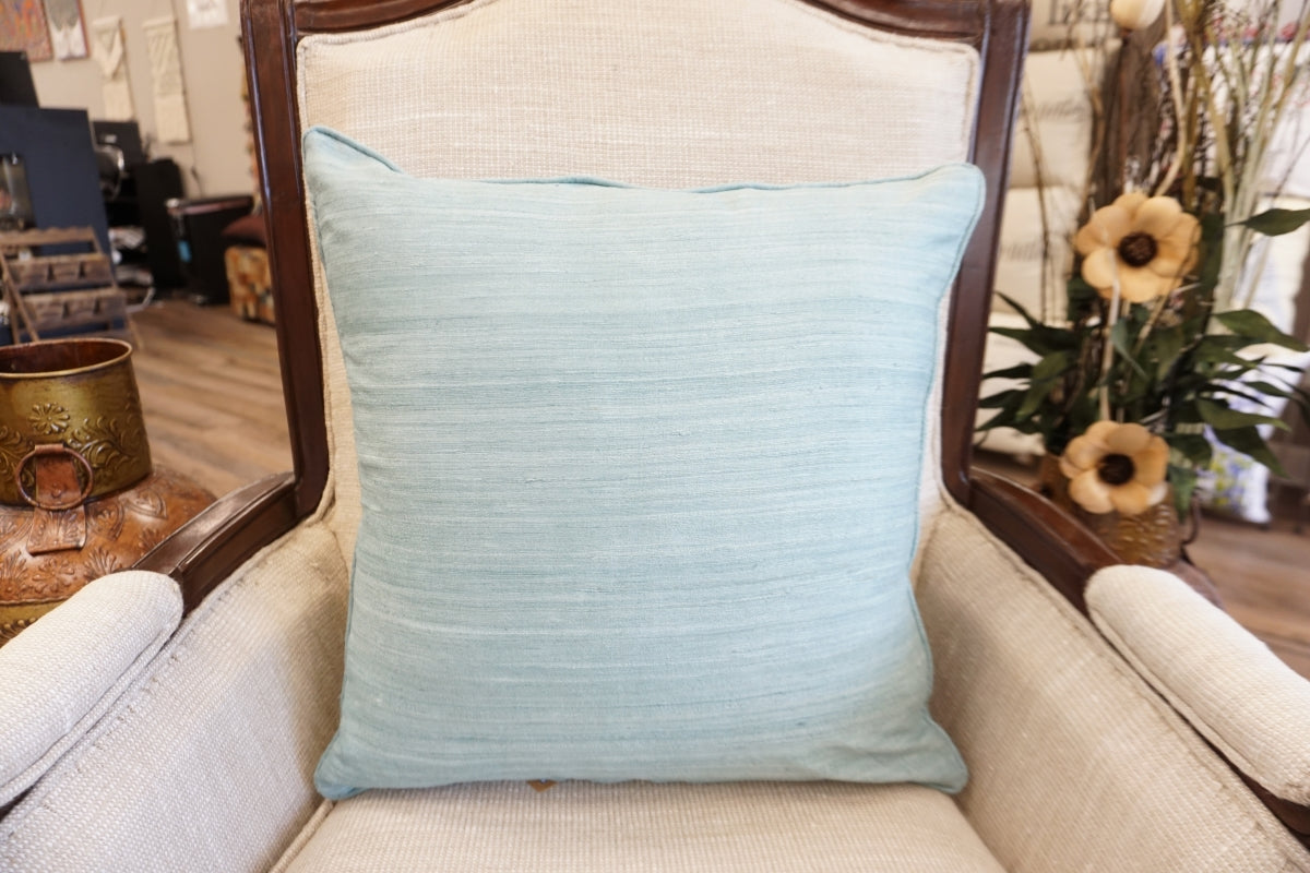 Raw Silk Throw Pillow 18" Light Green