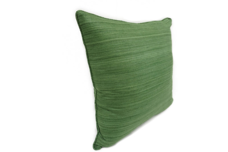 Raw Silk Throw Pillow 18" Green