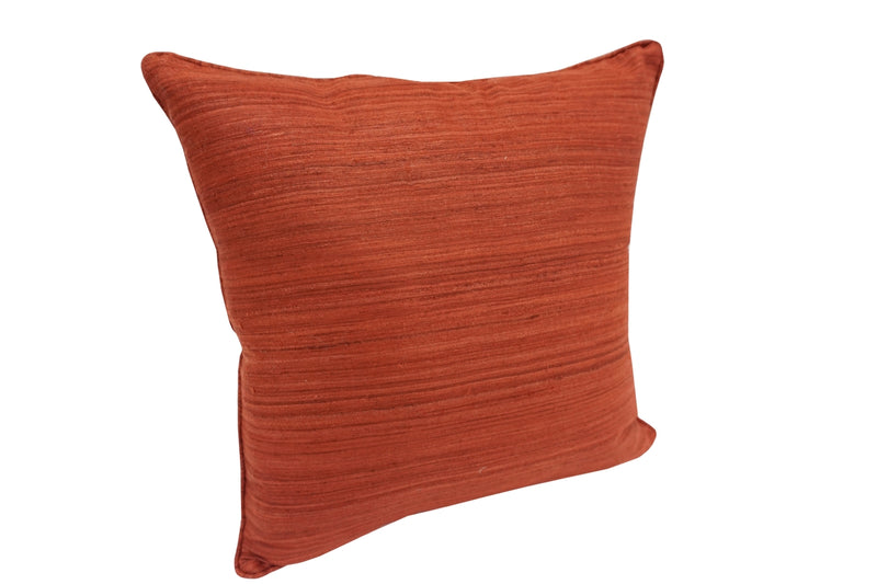 Raw Silk Throw Pillow 18" Dark Red